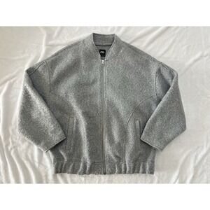 Zara Women Soft Bomber Jacket Gray Size XS Long Sleeves Round Neck